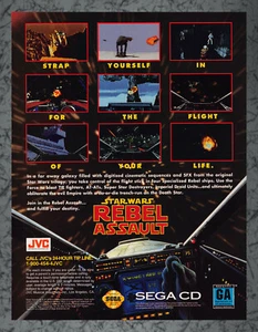 Star Wars Rebel Assault Sega CD Druck Anzeige Vintage Art A 1994 - Bild 1 von 1
