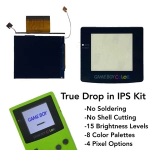 Gameboy Color 2.45" IPS Backlight NO SOLDER True Drop in Kit for Game Boy GBC