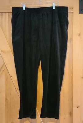 Hue Womens Size XXL Black Velour Velvet  Lounge Pants Stretch Elastic Waist - Image 1 of 4