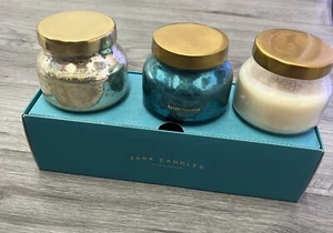 Zara 3 X 100g Christmas Jar Candle Set Silver Bells Artic Garden Fougassette - Picture 1 of 3