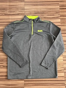 BatmanMen’s Grey Neon Green 1/4 Zip Comic Logo Graphic size Large - Picture 1 of 5