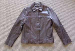 Plum Leather Jacket. Ladies Size Medium (42). s.Oliver. VGC. - Picture 1 of 6