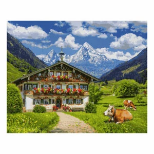 Schipper Malen nach Zahlen Bergbauernhof Meisterklasse Premium Wandbild 40x50 cm - Bild 1 von 4