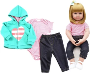 Reborn Baby Dolls Clothes 18 Inch Girl Lovely Green Outfit Fits 17''- 19'' Inch - Picture 1 of 12