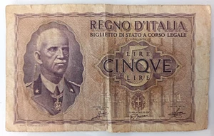 ANTIQUE REGNO D´ITALIA 5 LIRE BANK NOTE - Picture 1 of 6