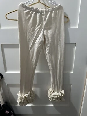 Mustard Pie Girls ivory Ruffle Leggings Size 10 - Image 1 of 4