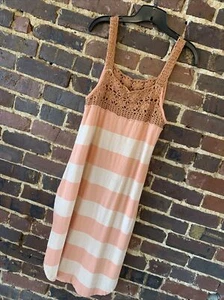 Free People Luca Crochet Tejido a Rayas OB966886 Camello Sayulita Pequeño - Imagen 1 de 5