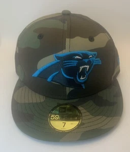 CAROLINA PANTHERS Camo New Era Fitted Hat Size 7. NEW - Picture 1 of 3
