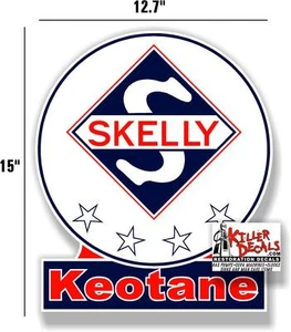 (SKEL-5) 15" SKELLY KEOTANE CALCOMANÍA DE GAS LUBSTER BOMBA DE GASOLINA ETIQUETA DE LETRERO DE ACEITE - Imagen 1 de 1