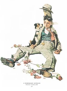 Norman Rockwell print "A TEMPORARY SETBACK" rejected suitor/ YOUNG LOVE 11x15" - Picture 1 of 1