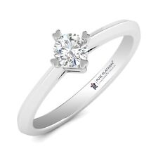 White 0.30ct Simulated Diamond 14K White Gold Finish Solitaire Ring For Women