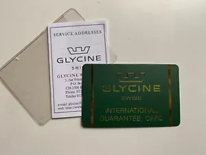 Warranty GLYCINE Tarjeta Internacional de Garantía - Not sealed Sin sellar - Foto 1 di 2