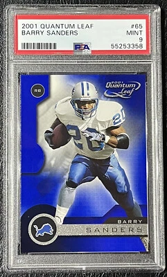 2001 Donruss Quantum Leaf Barry Sanders #65 - PSA 9 MINT *POP 2* - Image 1 of 2