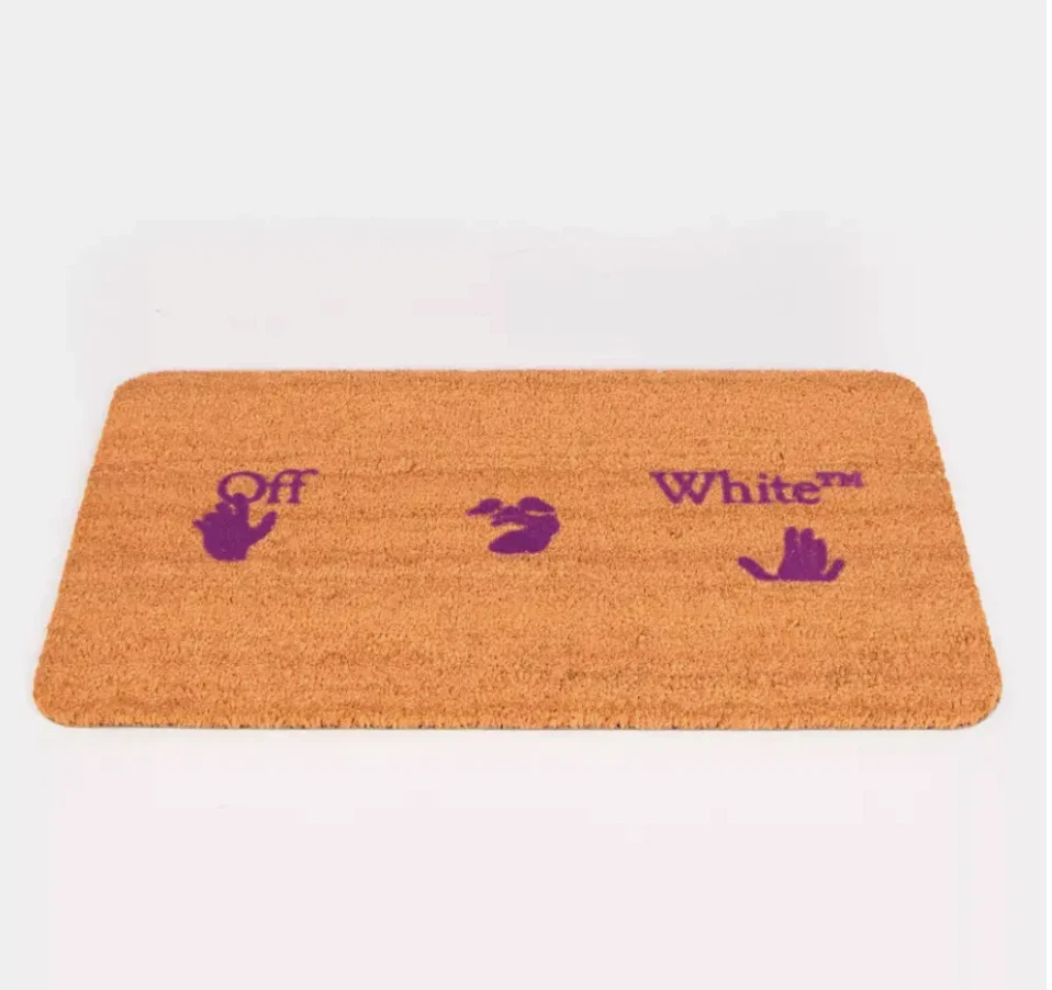 Felpudo de fibra de coco blanco roto Foto 1 de 4