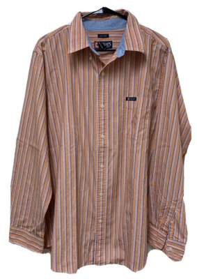 CHAPS Men's Easy Care Long Sleeve Plaid Button Down Dress Shirt ~ Orange ~ XL/TG - Image 1 of 4