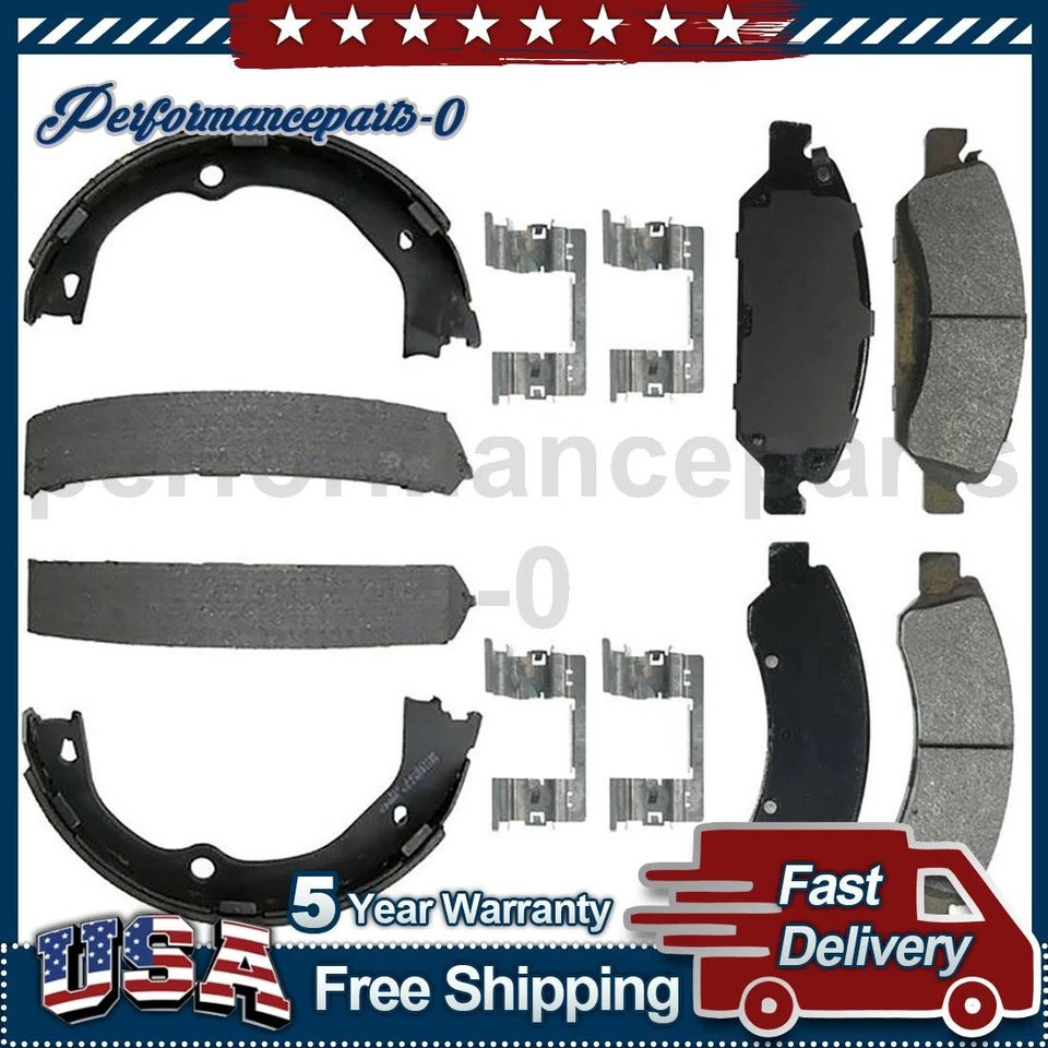 Juego de pastillas de freno delanteras traseras zapatas de freno de estacionamiento para Chevrolet Tahoe 2016-2018 Foto 1 de 4