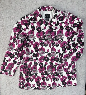 Dennis Basso Women’s purple/blue Floral All Weather Coat / Size XL - Image 1 of 4