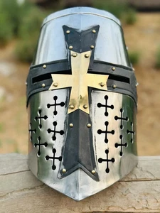 Medieval Knight Templar Wearable Helmet Crusader Helmet - Picture 1 of 5