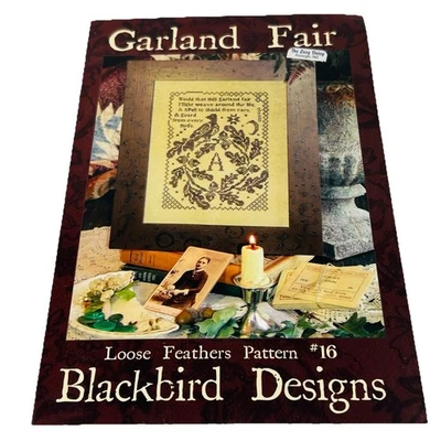 Blackbird Designs Garland Fair Cross Stitch Chart Loose Feathers Pattern 16 2005 - Image 1 of 4