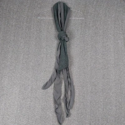 CHARLOTTE RUSSE WOMENS Y2K GRAY KNIT SCARF WITH SHEER TRIM 70×9 - Image 1 of 4