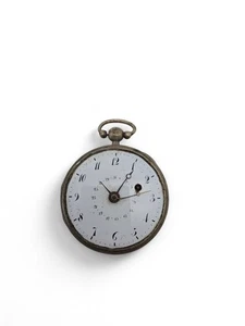 Montre Coq Calendrier en argent cadran émaillé blanc - Picture 1 of 9