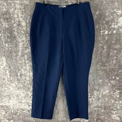 Pantalones informales minimalistas elásticos cónicos talla 16 Nine West azules con botones cremallera Foto 1 de 4