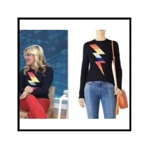 525 America Rainbow Lightning Bolt Sweater Pullover Navy ASO Today Show Damen XS - Bild 1 von 9