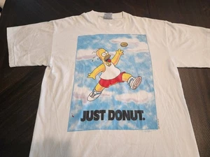 Vintage Homer Simpson Just Donut T-Shirt Size XL Parody Humor 1996 90s - Picture 1 of 9