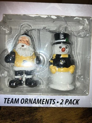 NHL PITTSBURGH PENGUINS Forever Collectibles Papá Noel/Muñeco de Nieve Adornos Paquete de 2 Nuevos en Caja Foto 1 de 4