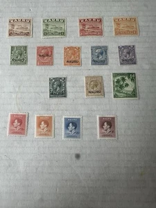 Naura Collection Of 16 Stamps Mint Hinge Group - Picture 1 of 6