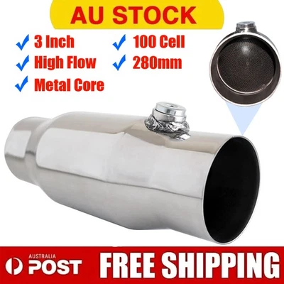 3 Inch 100 Cell High Flow Performance Catalytic Converter - Metal Core 280mm - image 1 of 4