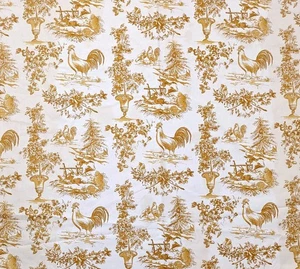 Pierre Deux for Kravet "Alverra" Goldenrod Cotton Toile Fabric- 5+1/3 Yards - Picture 1 of 10