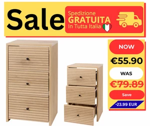 Wooden chest of drawers 60x35 cm - Picture 1 of 4