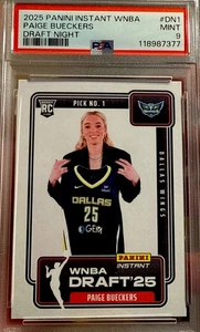2025 Panini Instant WNBA Paige Bueckers Rookie Draft Night Card #DN1 PSA 9 Mint - Picture 1 of 3