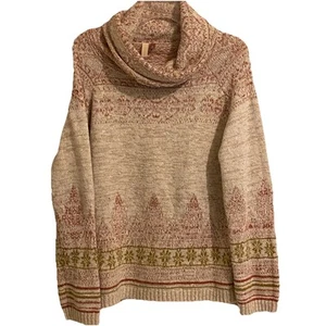 Anthropologie Pilcro Wasserfallausschnitt Gr. L bequemer Strickpullover Tunika mehrfarbig - Bild 1 von 10