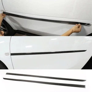 2×Carbon Fiber Side Door Body Molding Trim For Mercedes Benz Smart 2Door 2016-21 - Picture 1 of 12