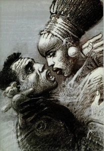 BILAL TRANSIT LE BAISER DE RUPTURE CARTE EXPOS 1991 GALERIE CHRISTIAN DESBOIS - Picture 1 of 2