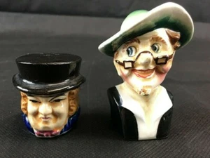 VTG Toby Style Men's Heads Slat and Pepper Shackers~Japan~Unique~Small - Bild 1 von 9