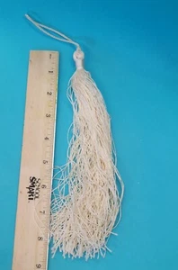 Vintage 1940s Ivory Off White Silk Tassel 9" Elegant! - Picture 1 of 4