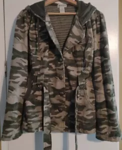 Self Esteem Womens Army Camouflauge Hooded Jacket With Strap Size XL - Picture 1 of 7