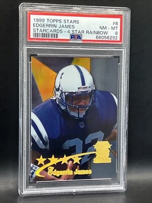 1999 Topps Stars Edgerrin James 7/99 STARCARDS 4 STAR RAINBOW PSA 8 Colts #8 RC - Image 1 of 2