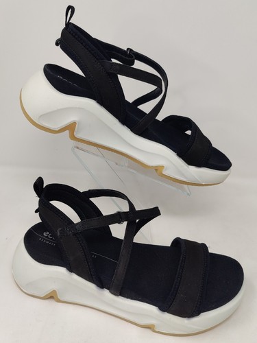 Sandali Ecco Plateau Comfort zeppa plateau 8 8 5 cinturino USA nero bianco 39 EU