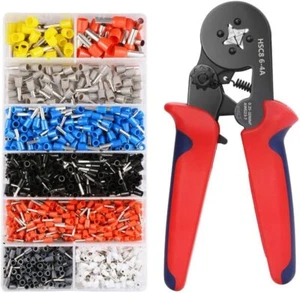 1200Pc Wire Connectors  KIT Ferrule Crimping Tool Self-adjustable Ratchet Pliers - Picture 1 of 13