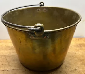 Antique 1860’s H.W. HAYDEN'S Waterbury, CT Brass Kettle Bucket Pail Excellent - Picture 1 of 7