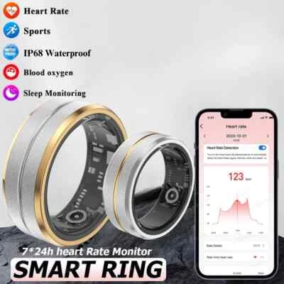 Multifunctional Smart Ring Fitness Tracker Sleep Monitor Blood Oxygen Waterproof - Image 1 of 4