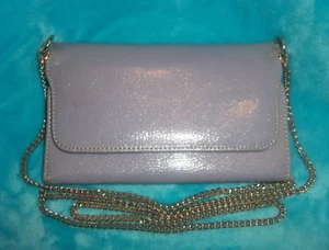 HOBO International Hellgrau Kiesel Leder Crossbody Geldbörse Portemonnaie - GLITZER - Bild 1 von 19