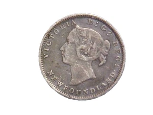 1888 Newfoundland 5 Cents Silver - High Grade Circ Rare Obv 3 Dot Variety-c5297 - Picture 1 of 2