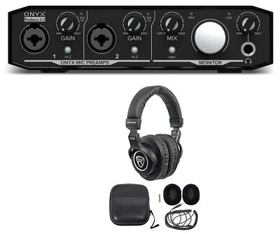 Mackie Onyx Producer 2.2 2x2 USB MIDI Recording Studio Interface + Headphones - Image 1 of 4
