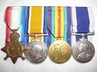 WW1 Naval Long Service Group (4) Medals, Willder, HMS Columbine, Dardanelles