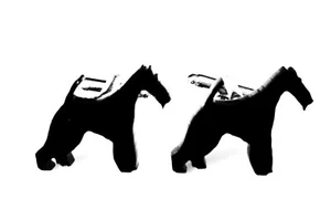 Wire Haired Fox Terrier Dog Cufflinks Novelty Shirt Cufflinks In Black - Picture 1 of 1
